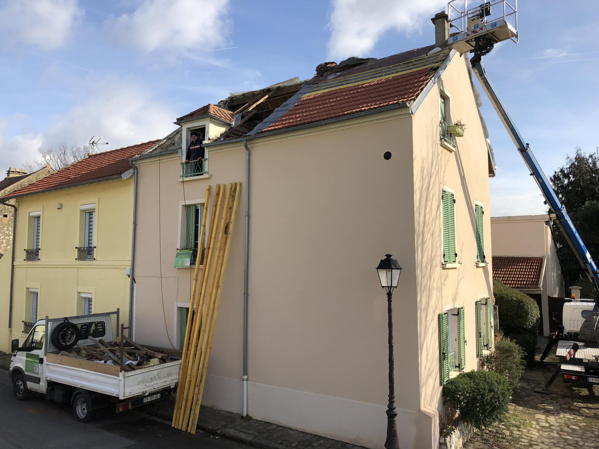 Changement d’une partie des chevrons de la charpente